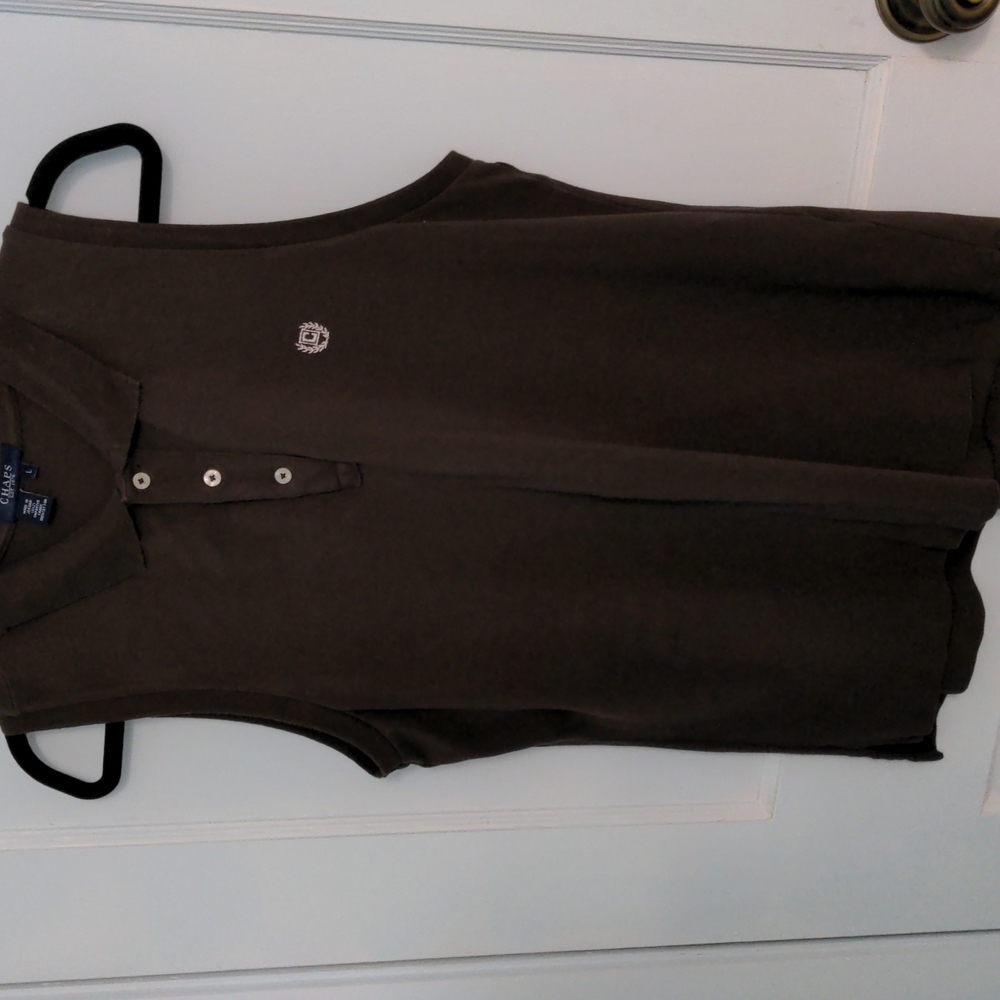 Chaps Size L Sleeveless Brown Top